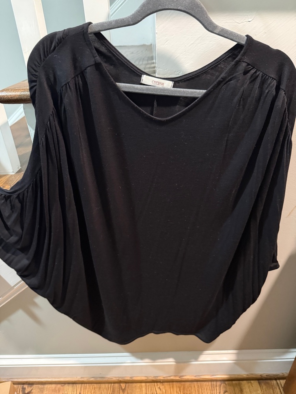 Cherish Black Draped Women's Blouse
